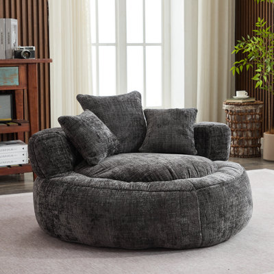 Bean Bag Lazy Sofa with Ultra Soft Chenille Cover by Hokku Designs