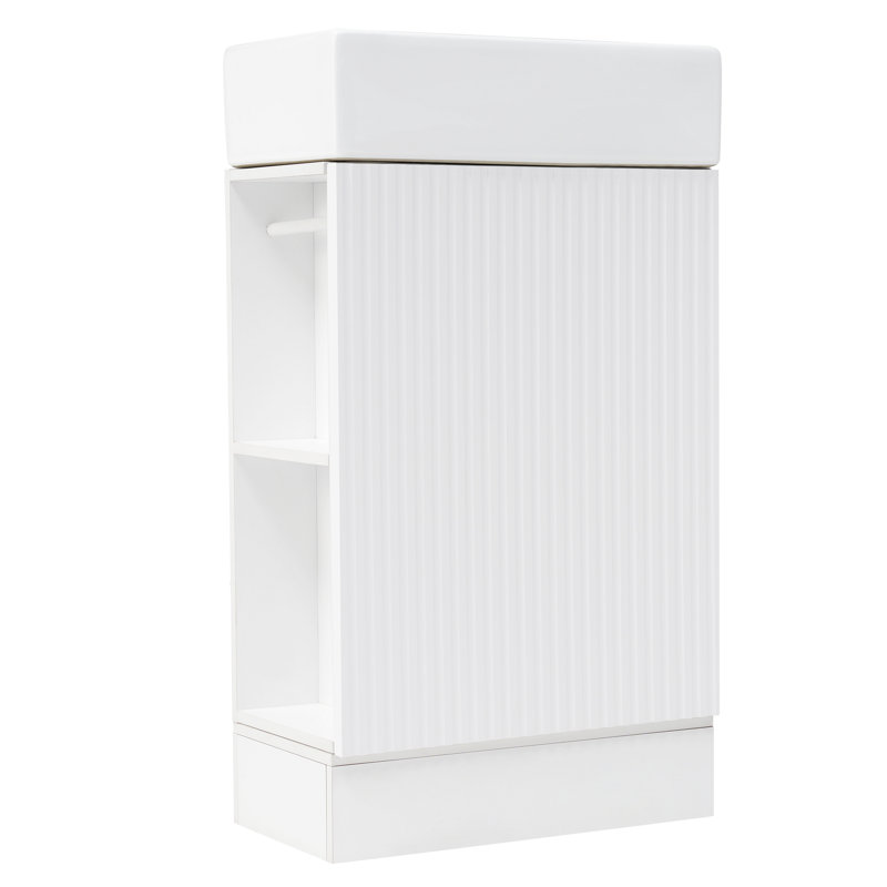 Meuble-lavabo 18,6 po avec lavabo, meuble-lavabo avec tablette à deux niveaux, orienté vers la gauche ou vers la droite