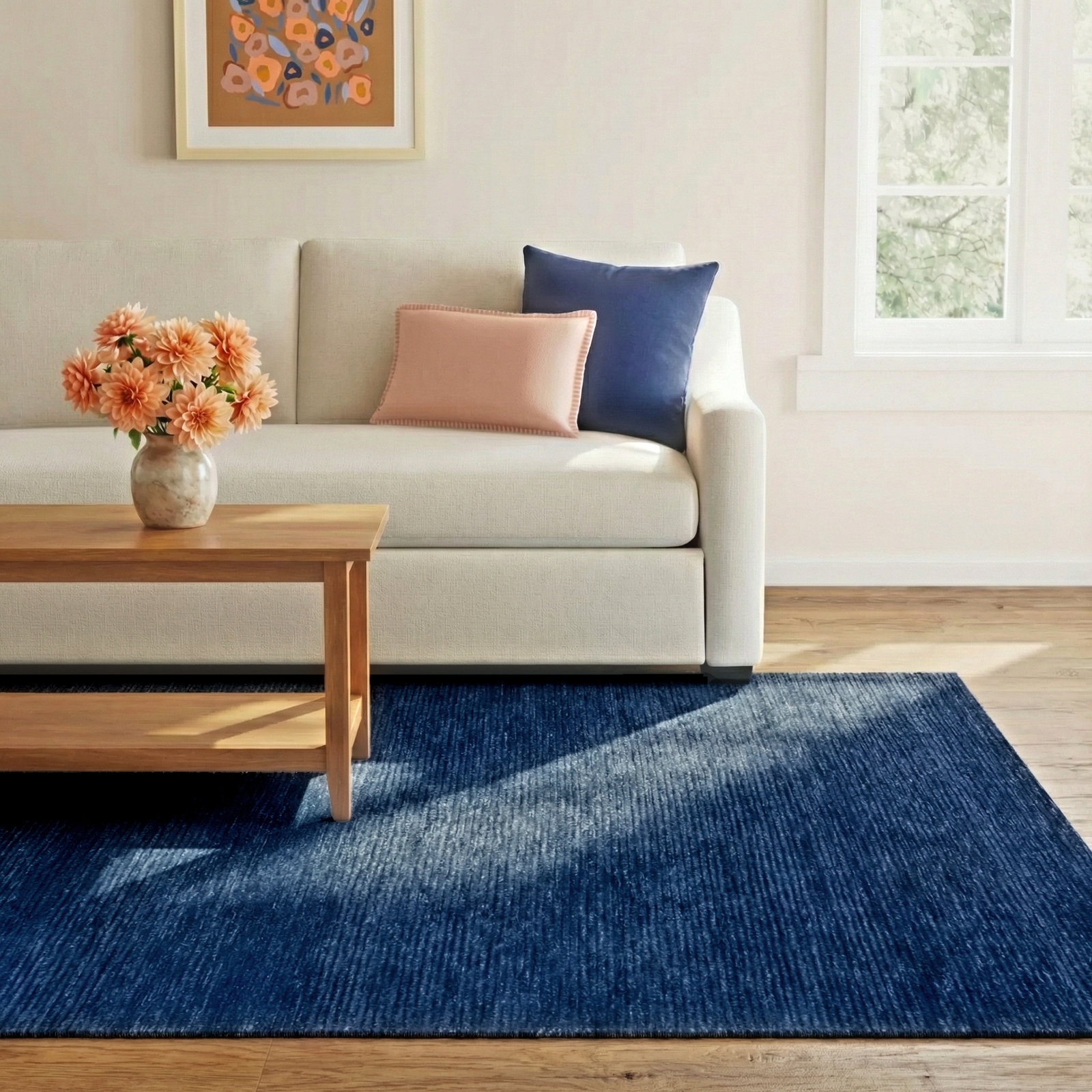 Waterton Blue Hand-Tufted Rug, Rectangle 7'6" x 9'6"
