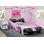 Lit simple voiture de course Delta, rose
