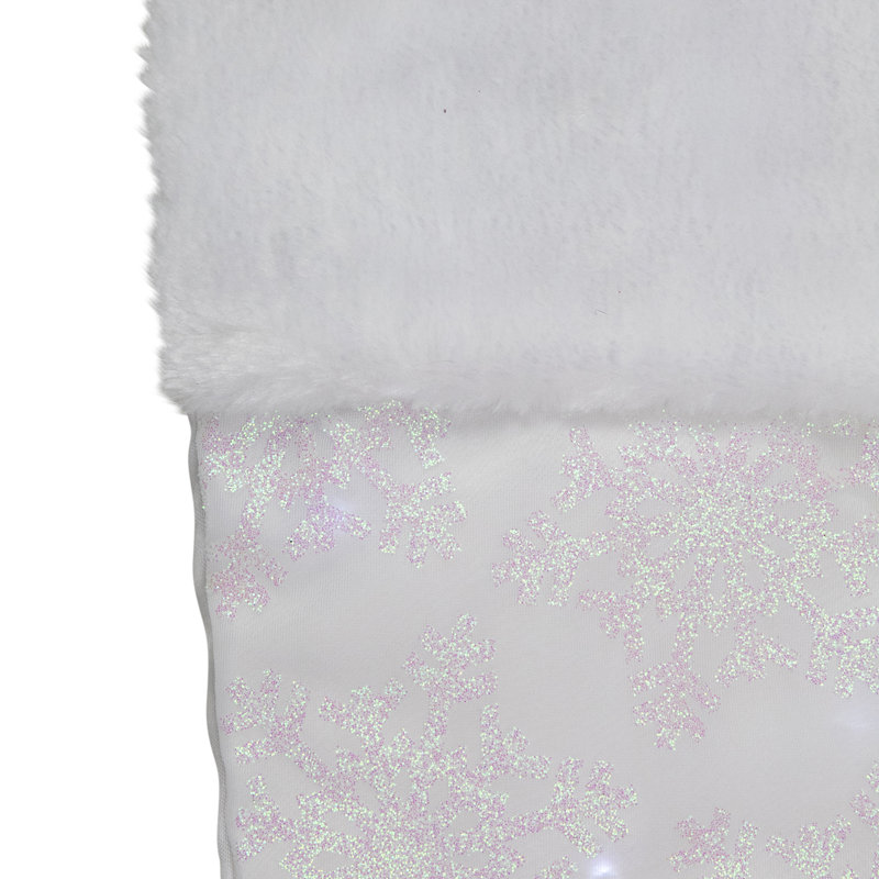 Chaussette de Noël en forme de flocon de neige irisé 22 po