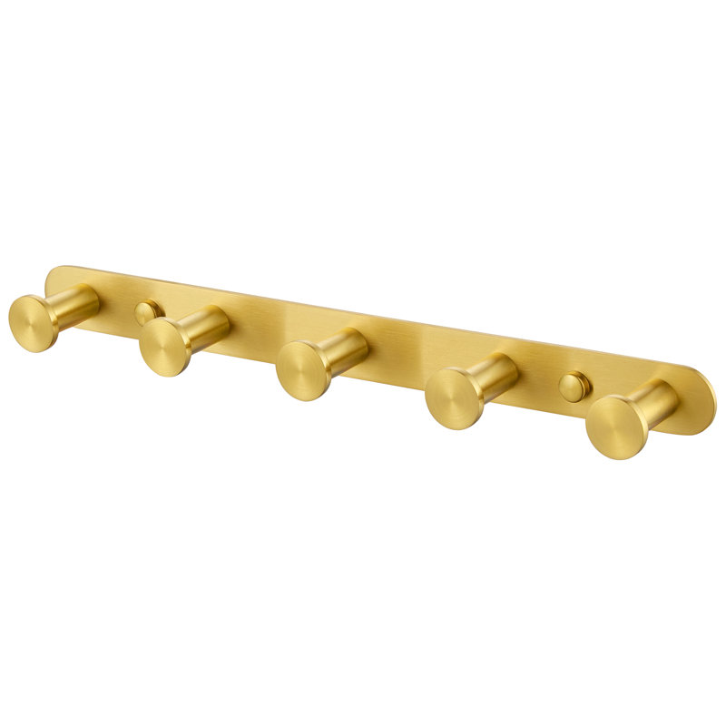 Stainless Steel Towel Hook Rack, Brushed Gold