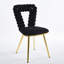 Chaises noires et dorées (de 4) - Confortable, structure thermolaquée, pour la salle à manger, salon avec 4 pieds tubulaires en fer, coussins moelleux, bureau, chambre à coucher-1869207480