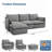Upholstered Cloud Sofa, Modular Sectional Sofa, Modern  Down Filled Comfort Sofa With Romvable Cover For Living Room, Deep Seat-320422388-320422389-320422384
