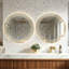 Miroir rond de salle de bain à DEL avec désembueur, 3 lumières à intensité variable et grille décorative-1420723572