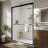 Sliding Framed Shower Door In Black Finish With Clear Glass-121738587