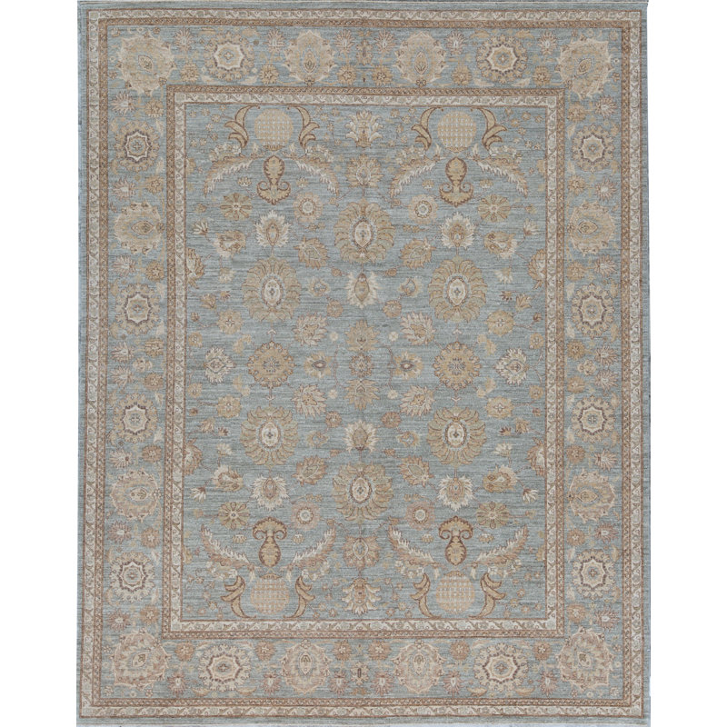 Tapis bleu clair de haute qualité noué à la main Sultanabad