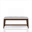 Mid - Century Backless Upholstered Dining Bench With Seat, Cherry Finish, Beige Solid Wood + , 42 In Depth, 15.5 Lb Weight For Dining, Seat Fabric, Weight, 16 Width