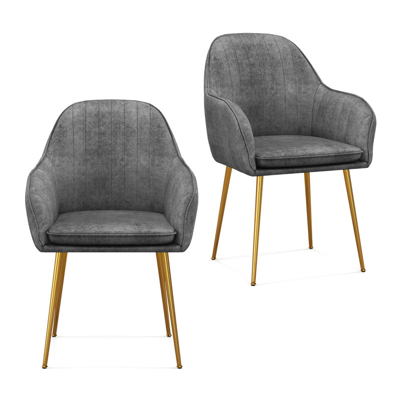 Fauteuil en velours l 23,5 po Hassania, Gris