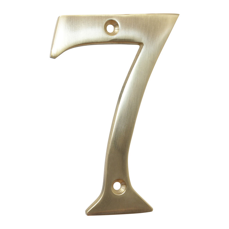 Numéro de maison 4 po, 7, Laiton poli