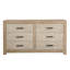 Roux 6-Drawer Reclaimed Pine Wood Dresser, Light Brown