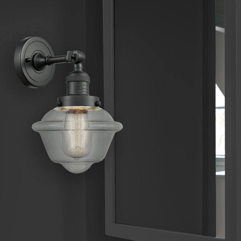 Gaspard Dimmable Bath Sconce, 6 Watt Vinage LED Bulb, Seedy, Matte Black