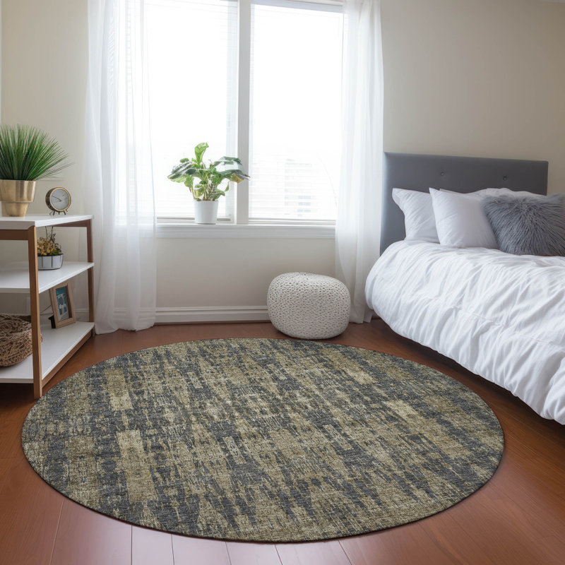 Tapis intérieur / extérieur Jurnee avec envers antidérapant, Rond 8 pi
