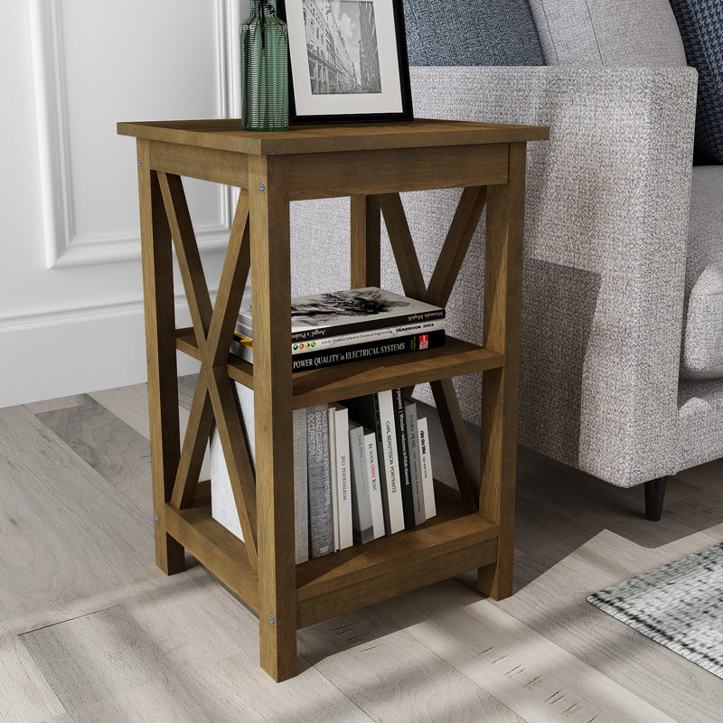 Nora End Table with Storage, Brown