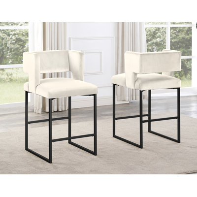 Farnsworth Upholstered Counter Stool with Metal Frame
