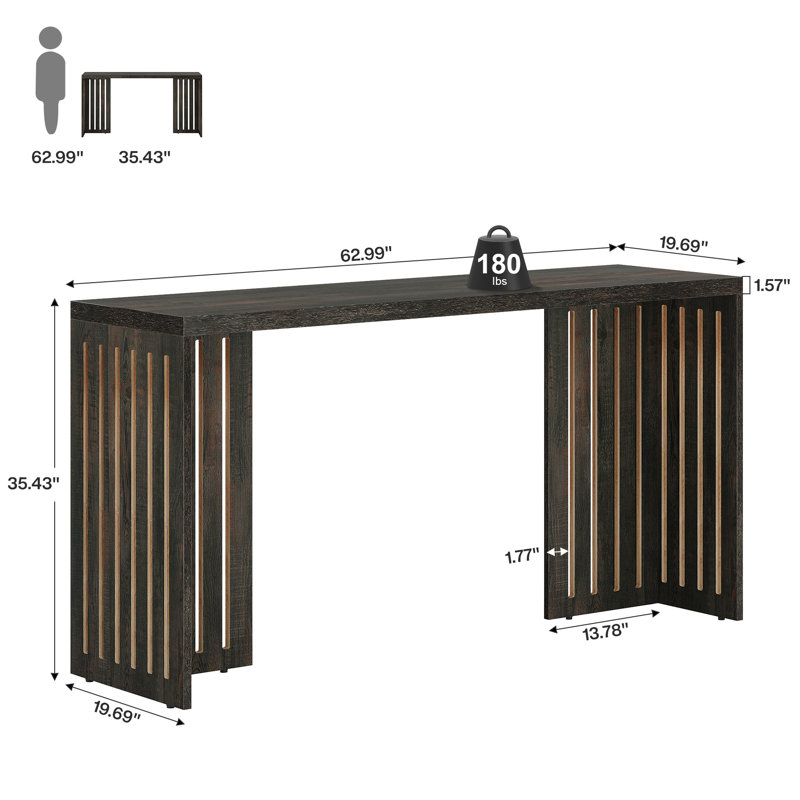 Fenko Pub Height Dining Table, Dark Gray