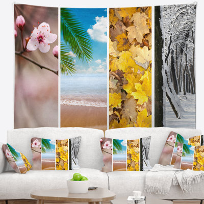Tapisserie paysage paysage quatre saisons