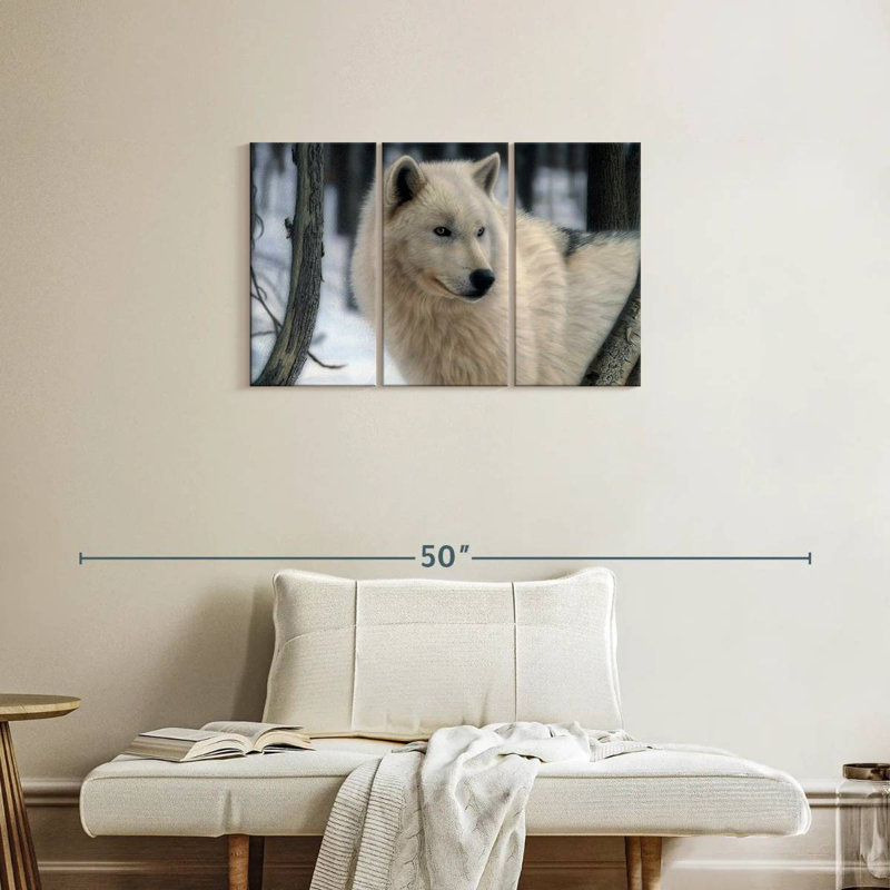 Brampt Arctic Prince Arctic Wolf, 20" H x 33" W