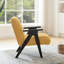 Chaise de lecture jaune avec siège d'appoint à structure en bois et rembourrage chaud-160273945