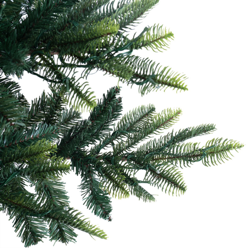 4' 3'' Green Artificial Pine Christmas Tree with Multicolored LED Lights