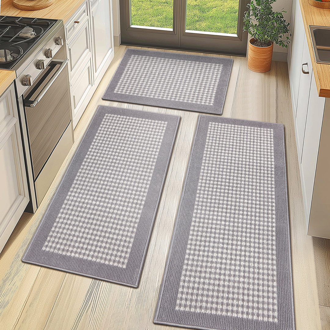 Machine Washable Non-Slip Kitchen Mat (Set of 3) Latitude Run® 