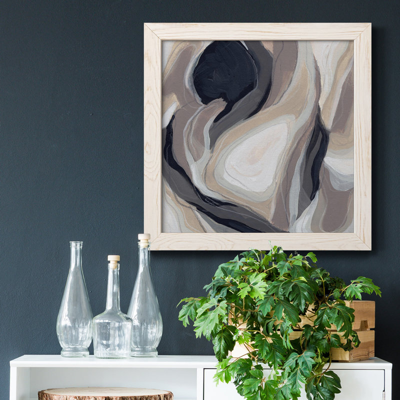 Stone Ripple II - Toile encadrée de qualité supérieure - prête à être accrochée, H 31,5 po x l 31,5 po x P 1,5 po, Blanc