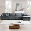Canapé modulaire en L avec repose-pieds et coussins Lyndes-112596476