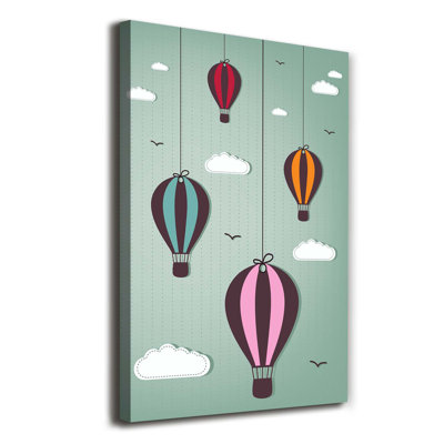 Flying Balloons - Wrapped Canvas Print