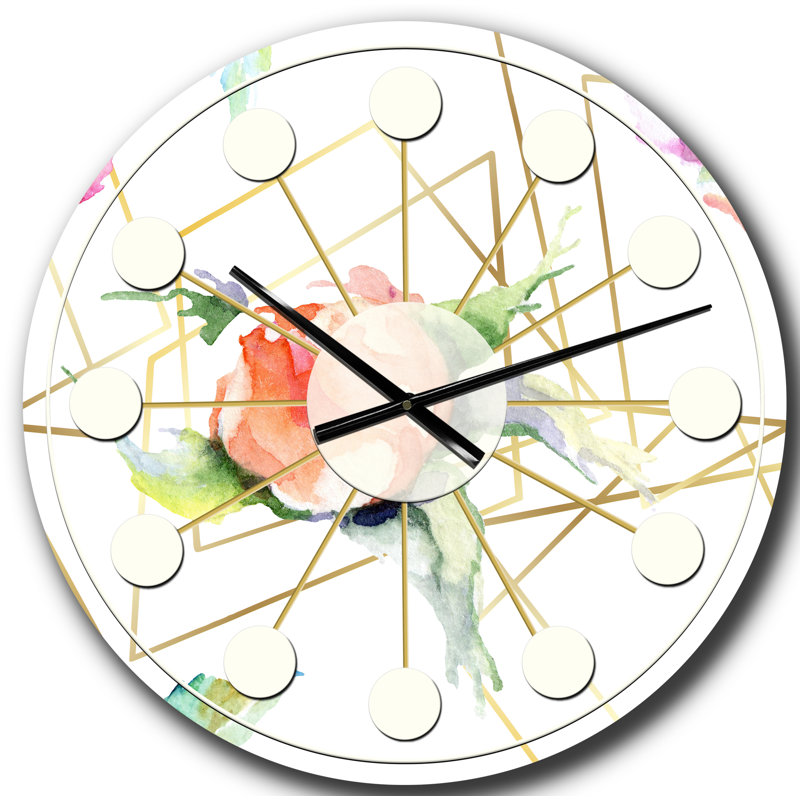 Horloge murale orange Mid-Century, Grand