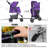 Foldable Pet Stroller, 3 Wheels Folding Carrier Jogger Stroller for Dogs Cats with Canopy and DIY Stickers-111302526