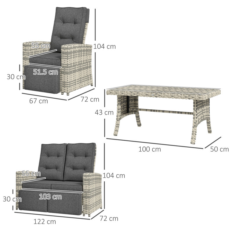 Altamont 4 - Person Seating Group with Cushions