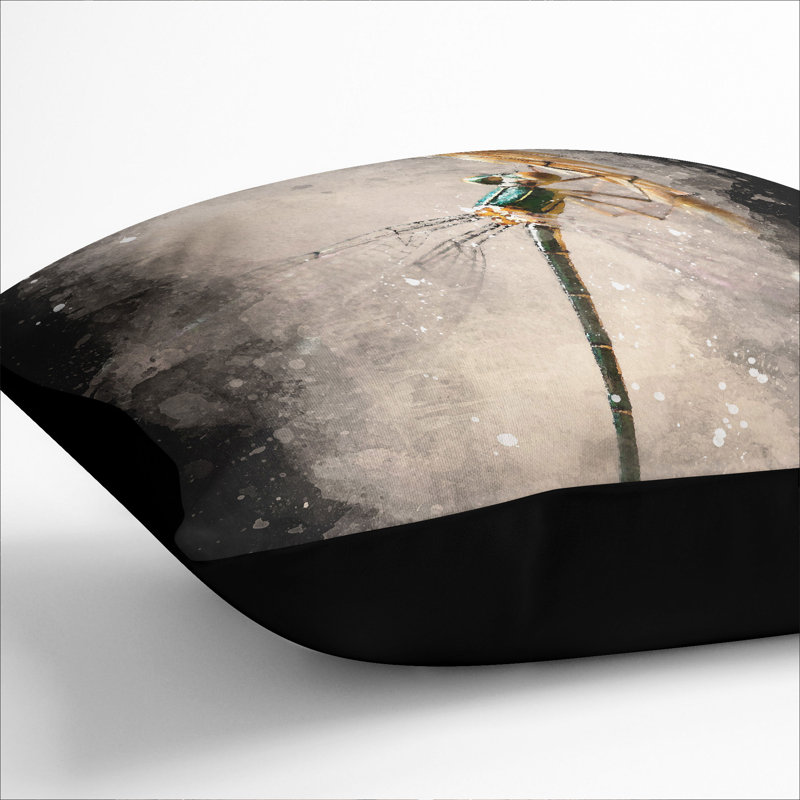 Dragonfly Vol.4 Paint Splash Square Throw Cushion, Black, 55cm H x 55cm W x 20cm D