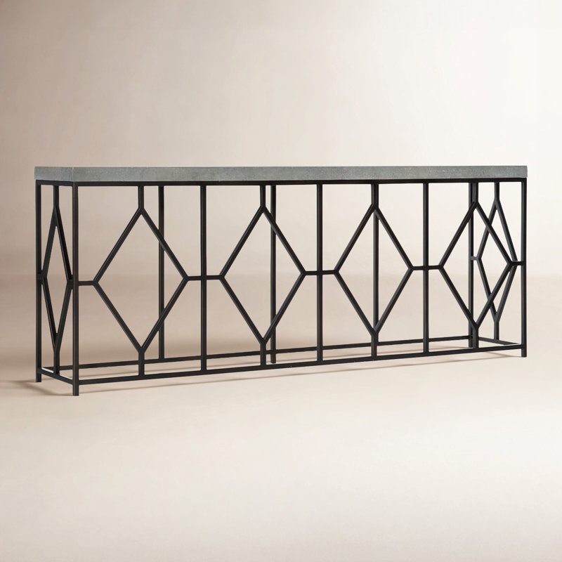 Ciao Bella Metal and Faux Concrete Console Table