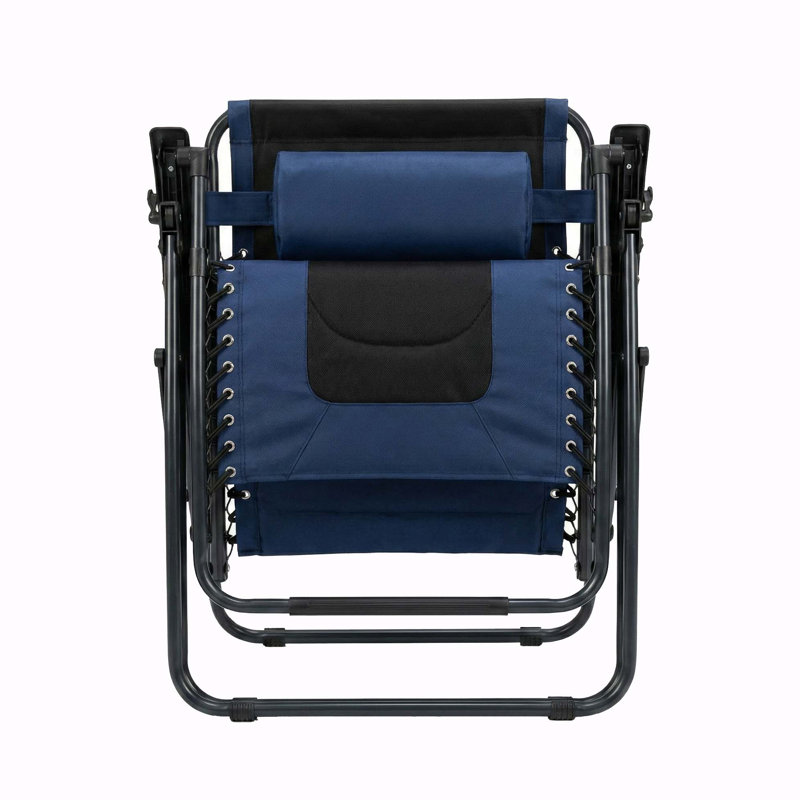 Oversized Padded Zero Gravity Chair, Foldable Patio Recliner, 30" Wide Seat Anti Gravity Lounger With Cup Holder, Support 400 LBS