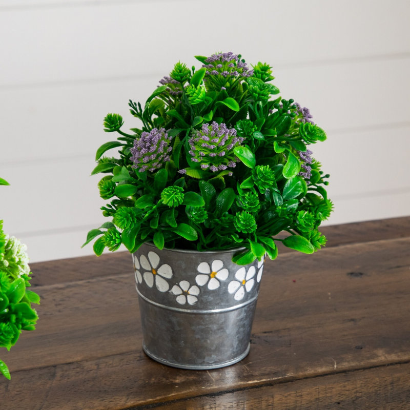 8 po Ensemble de 3 plantes à fleurs artificielles en pot marguerite décorative, Assortment 1