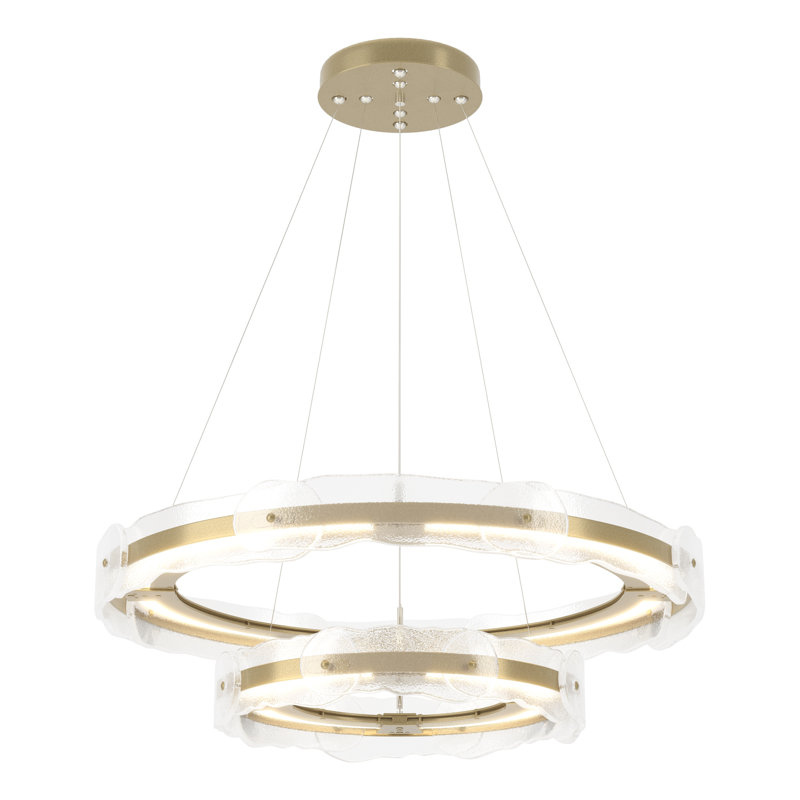 Luminaire suspendu géométrique à niveaux solstice, Laiton moderne
