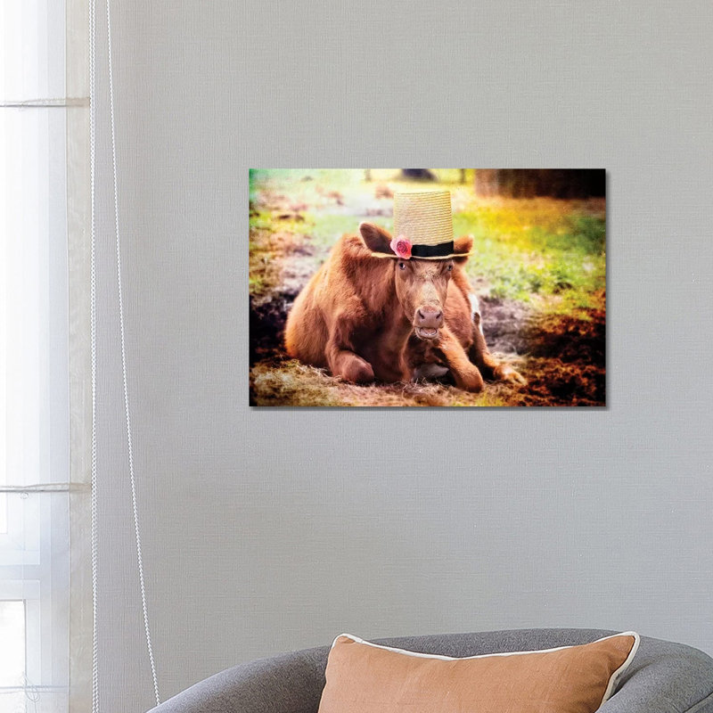 Miss Rose The Cow by Karen Burke - Wrapped Canvas Print, 45.72cm H x 66.04cm W x 1.91cm D