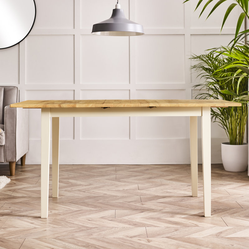 Alissah Solid Wood Farmhouse Extendable Dining Table Set with x2 Dining Chairs & x1 Dining Bench