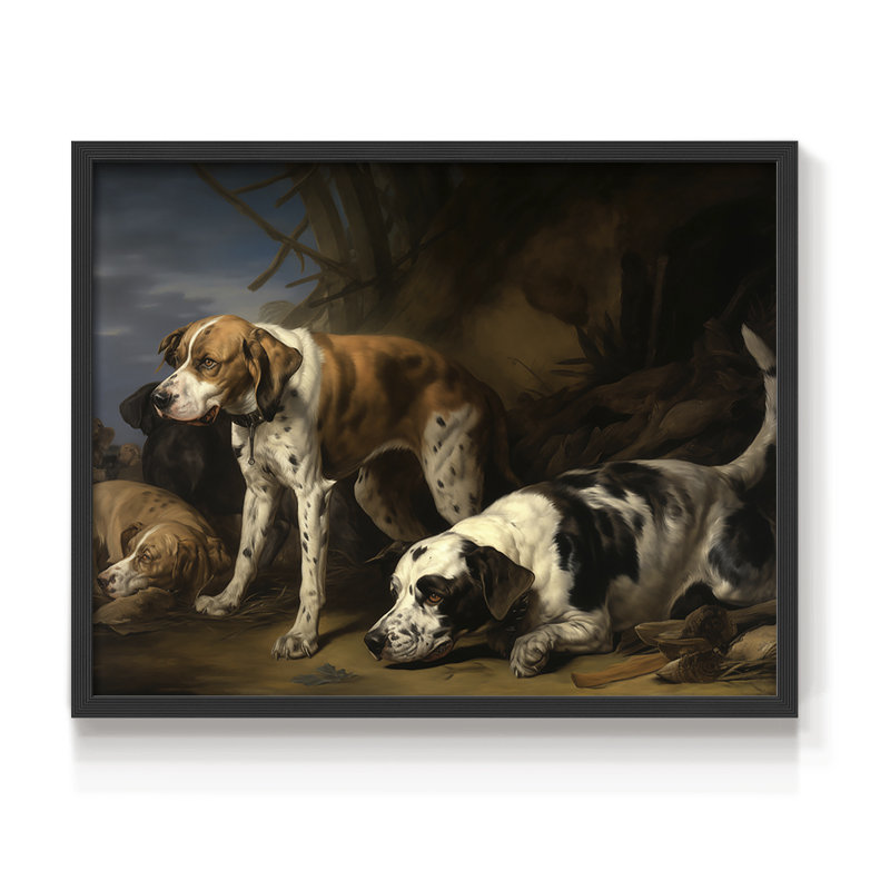 Faune - XCV III - Reproduction encadrée - Restickable, H 16 po x l 20 po, Noir, noir, noir, noir