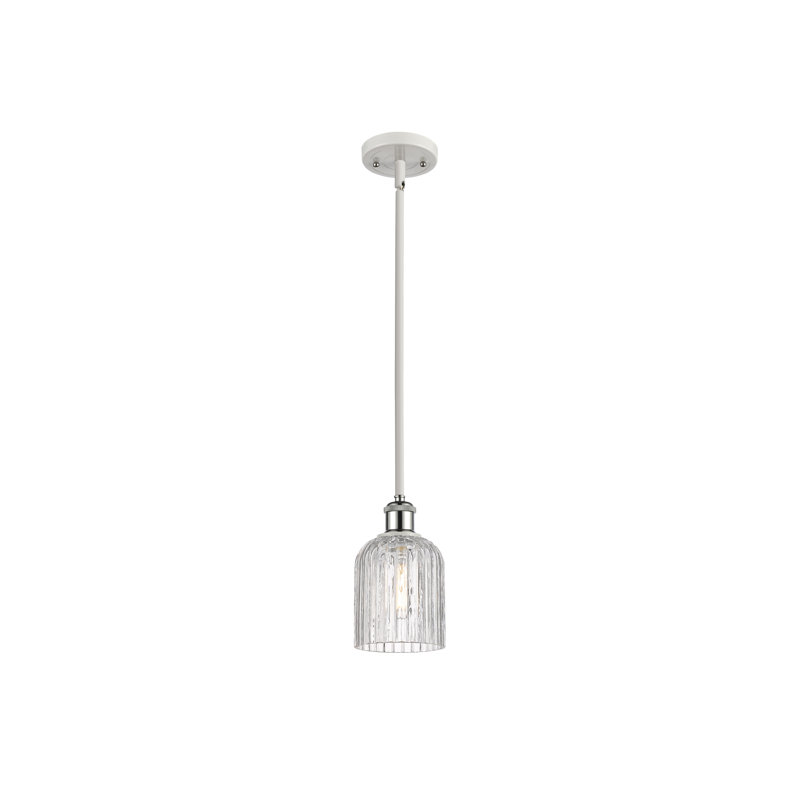 Luminaire suspendu 5 lumières Ballston Addeline, Chrome poli blanc, Clair