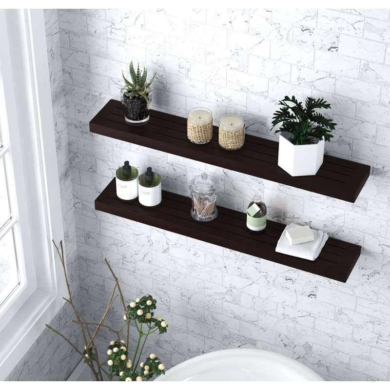 Obi Teak Floating Shelf, 2" H x 12" W x 6" D