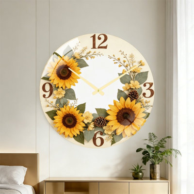 Horloge murale tournesol 24 po