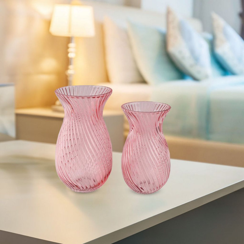 Vase de table en verre Devarion, Rose