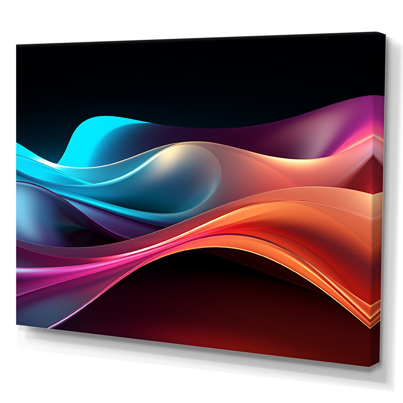 Rainbow Colours Symphony IV - Abstract Shapes Canvas Wall Art, Wrapped Canvas, 24" H x 32" W