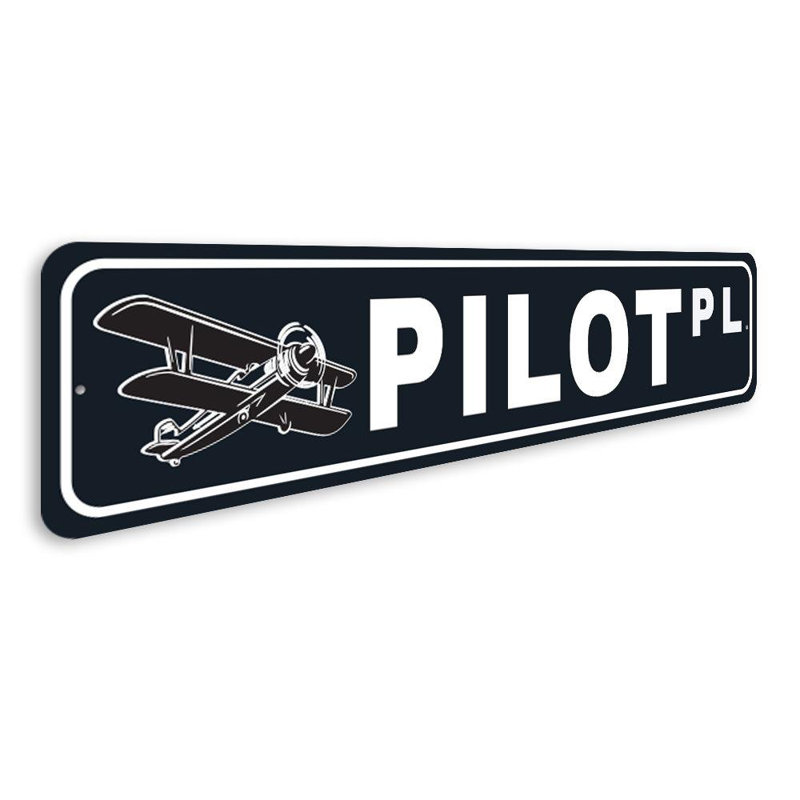 Enseigne pilote en aluminium, H 6 po x l 24 po x P 0,06 po