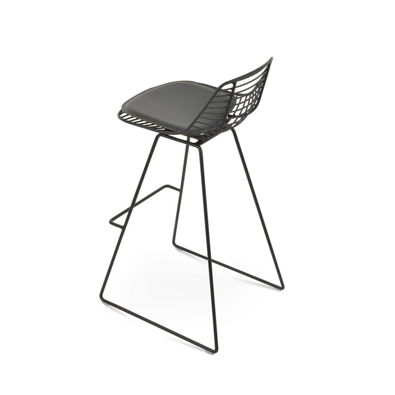 Tiger Mini Wire Stools, Black, Grey, Counter Stool (24” Seat Height)