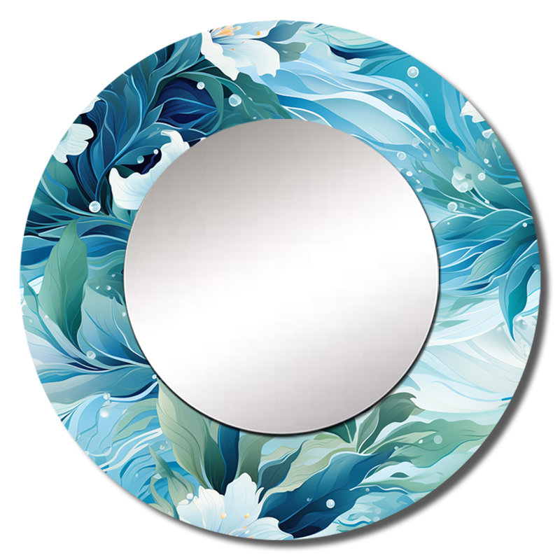 Motif tropical Ruslans Oceanic Mirage, 23 po x 23 po, Rond