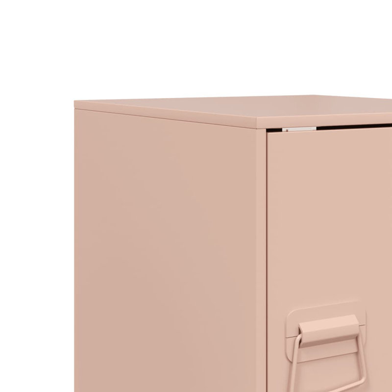 66 34.5cm W Steel Bedside Table, Pink, Individual