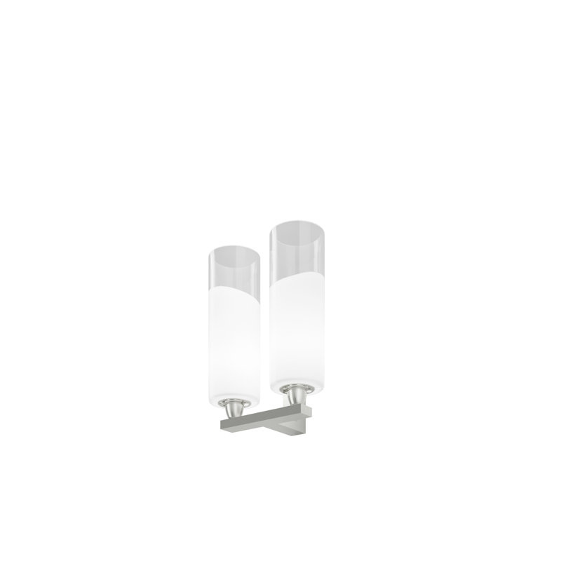 Lio Wall Lamp L1P Crystal White Satin Nickel G9 Ul, 9" H x 2" W x 7" D