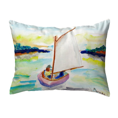 Sailboat Sailboat Outdoor Rectangular Throw Pillow